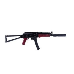 KR-9SRW-TRI – 9X19MM RED WOOD RIFLE WITH FAUX SUPPRESSOR AND CHEESE GRATER